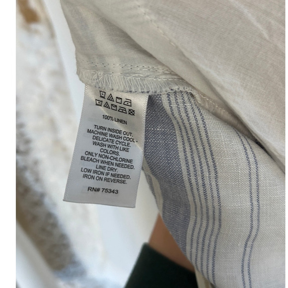 Cynthia Rowley Women's Size M Blue & White Striped 100% Linen Midi Skirt #0470 - Picture 6 of 10